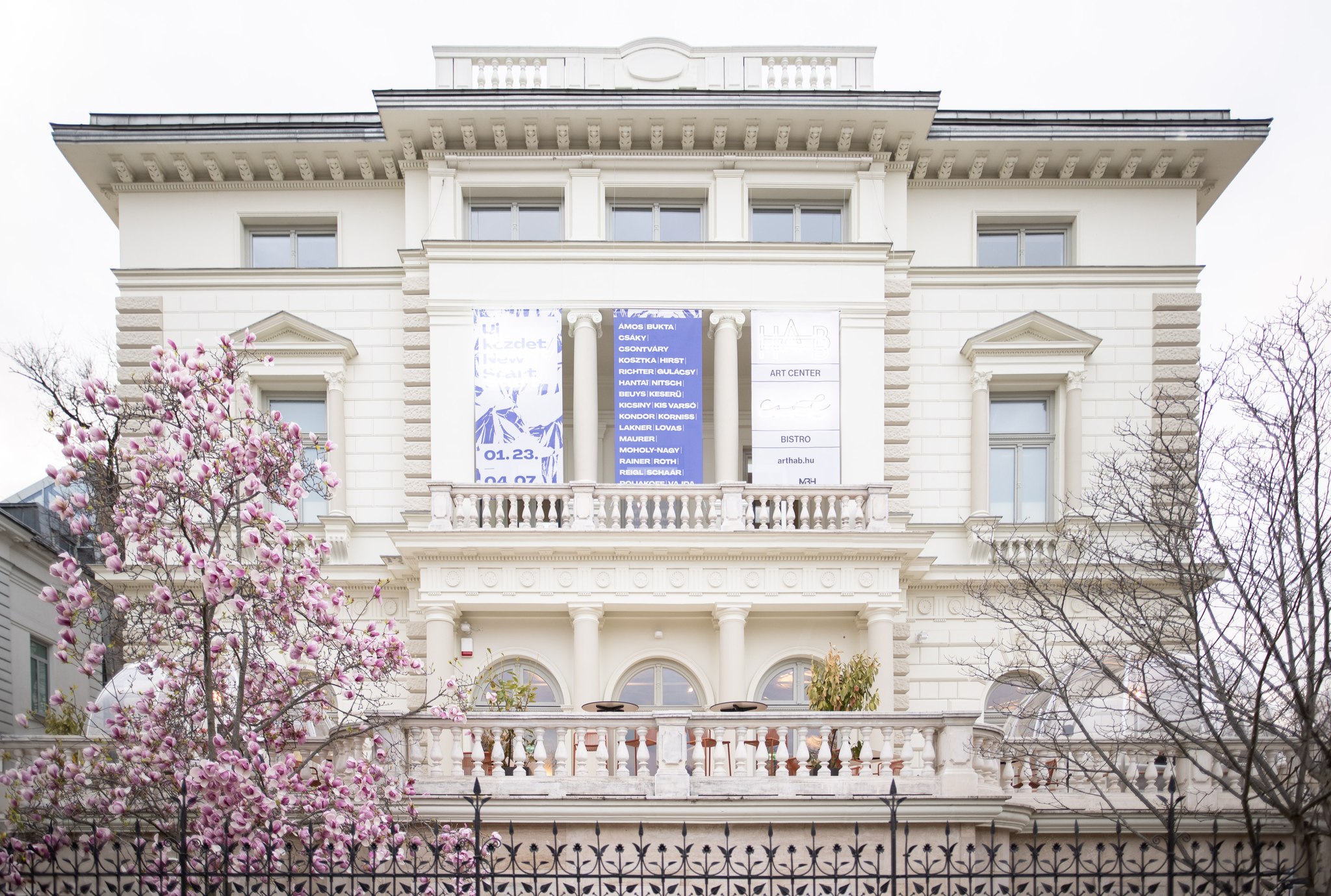 The beautiful building of Hungarian Art and Business (HAB) in Budapest, on the world-famous Andrássy Avenue