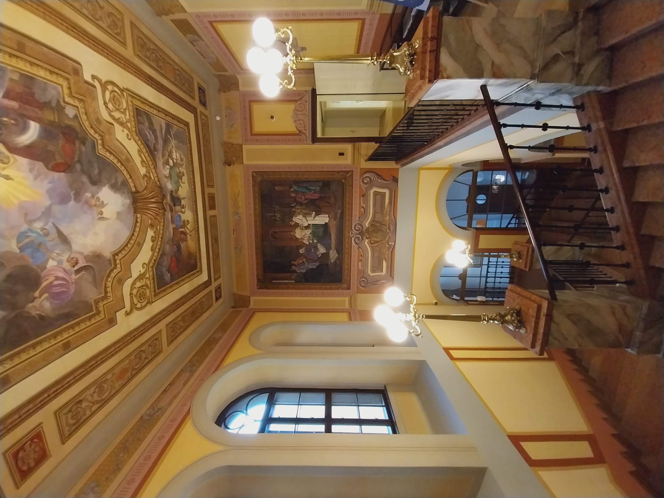 The staircase of the Cathedral Library at Esztergom