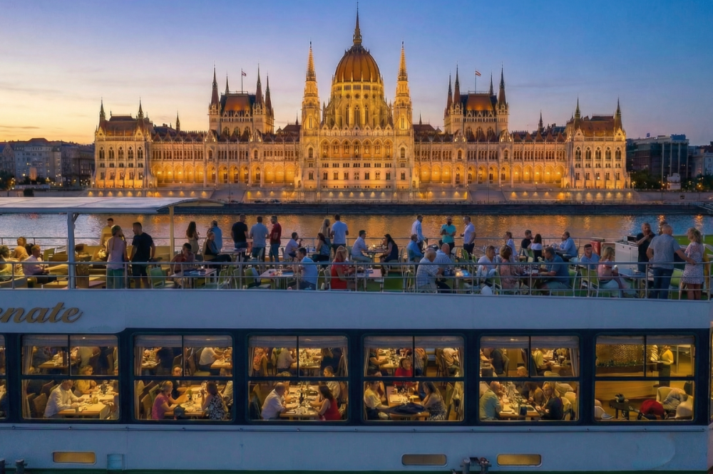 View of the Hungarian Parliament from the sightseeing cruise