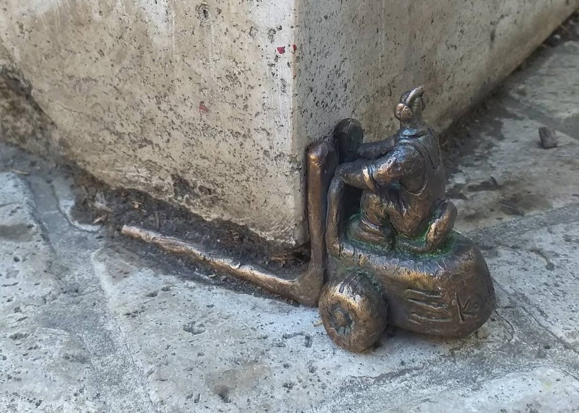 Kolodko forklift statue at Liberty Square
