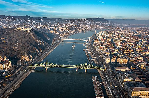 Danube river with bridges
